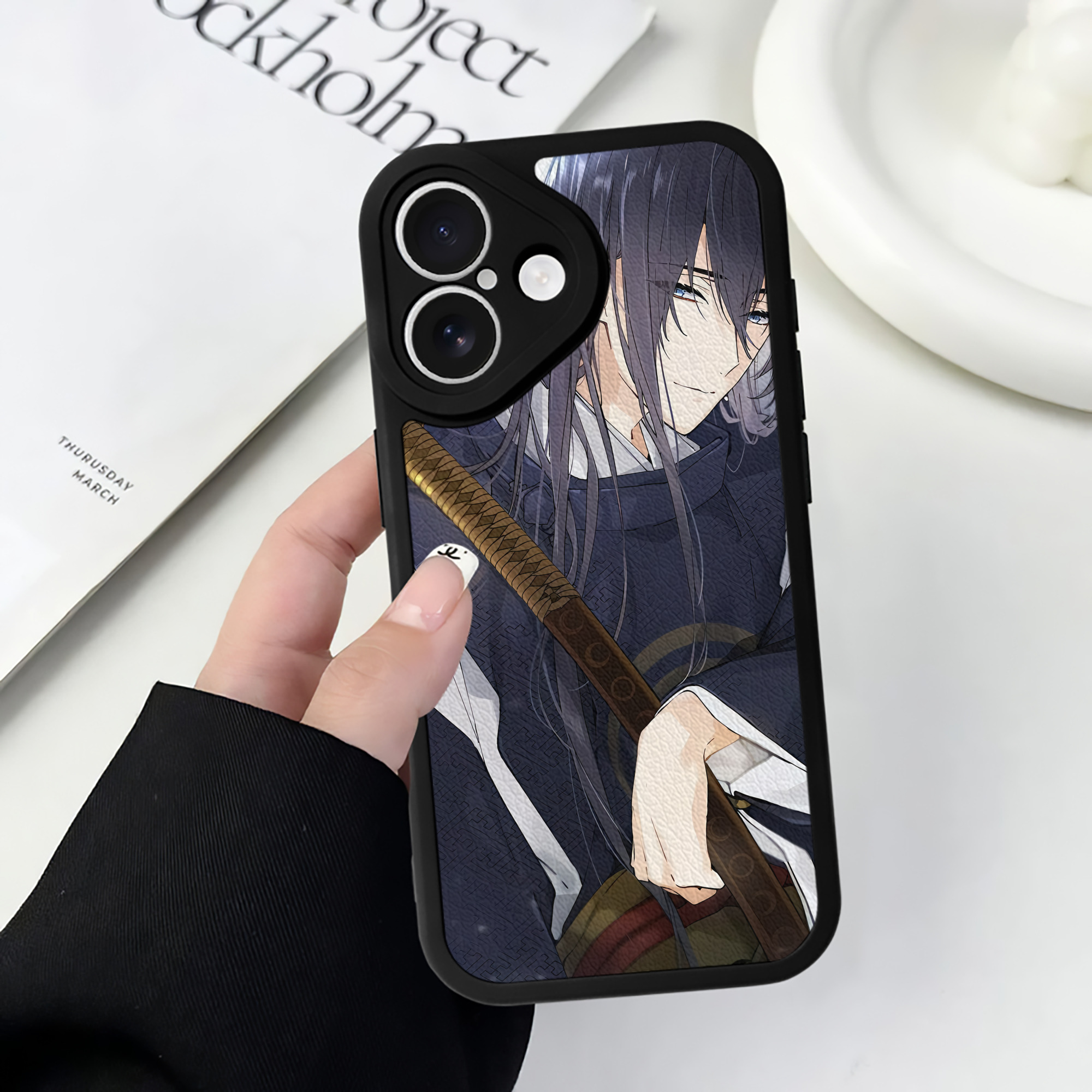 （画像用） 刀剣乱舞 Touken Ranbu 【iPhone 16シリーズ対応】シリコンスマホケース（レザー調） 材質：シリコン